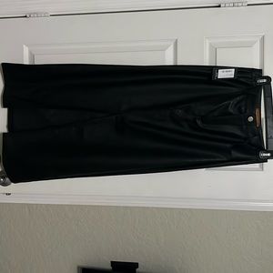 Beautiful NWT black fake leather maxi skirt with slit.  Size small.